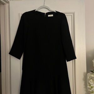 Kate Spade Black Sheath Dress 3/4 Sleeve Crew Neck